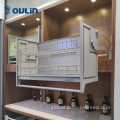 Glass Kitchen Cabinet Modern custom cheap minimalist style home kitchen cabinet Supplier